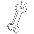 line drawing quirky cartoon spanner