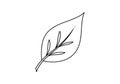 Line drawing of a simplistic leaf design, featuring a single curved line outlining the leaf shape Royalty Free Stock Photo