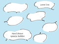 A line drawing speech balloons like a cloud with a wide gap and white painted background Royalty Free Stock Photo