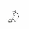 Line drawing of a stray cat