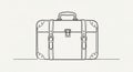 Line drawing of a vintage suitcase with a rectangular shape and Royalty Free Stock Photo
