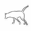 Line drawing of a walking dog