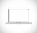 line drawn laptop computer Illustrator. design graphic Royalty Free Stock Photo