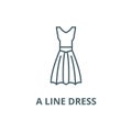 A line dress line icon, vector. A line dress outline sign, concept symbol, flat illustration Royalty Free Stock Photo