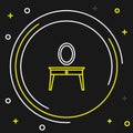 Line Dressing table icon isolated on black background. Colorful outline concept. Vector Royalty Free Stock Photo