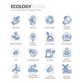 Line Ecology Icons Royalty Free Stock Photo