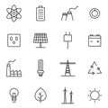 Line ecology icons. Vector set. Royalty Free Stock Photo