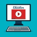 On line education with desktop computer