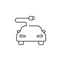 Line electric car icon. Simple element illustration. Line electric car symbol design from Ecology collection set. Can be used in w Royalty Free Stock Photo