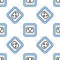 Line Electrical outlet in the USA icon isolated seamless pattern on white background. Power socket. Colorful outline Royalty Free Stock Photo