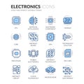 Line Electronics Icons Royalty Free Stock Photo
