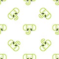 Line Elephant icon isolated seamless pattern on white background. Vector Royalty Free Stock Photo