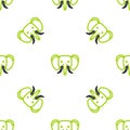Line Elephant icon isolated seamless pattern on white background. Vector Royalty Free Stock Photo