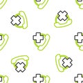 Line Emergency phone call to hospital icon isolated seamless pattern on white background. Colorful outline concept