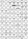 Line Emoticons / Emoji Vector Set