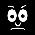 Line emotional smiley. Emoji. Vector icon. Sad Smiley. Tears, sorrow, sadness, melancholy. The big sad eyes.