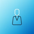 Line Employee icon isolated on blue background. Head hunting. Business target or Employment. Human resource and