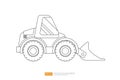 Line end loader vehicle flat. bulldozer quarry machine. stone wheel yellow digger. backhoe front loader truck. work tractor