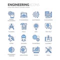 Line Engineering Icons Royalty Free Stock Photo