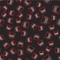 Line Envelope icon isolated seamless pattern on black background. Received message concept. New, email incoming message Royalty Free Stock Photo