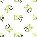 Line Envelope icon isolated seamless pattern on white background. Email message letter symbol. Vector Illustration Royalty Free Stock Photo