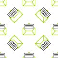 Line Envelope icon isolated seamless pattern on white background. Email message letter symbol. Vector Illustration Royalty Free Stock Photo