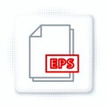 Line EPS file document. Download eps button icon isolated on white background. EPS file symbol. Colorful outline concept Royalty Free Stock Photo