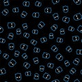 Line Executioner mask icon isolated seamless pattern on black background. Hangman, torturer, executor, tormentor