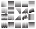Line fade pattern. Collection Faded halftone black lines. Fading linear gradient. Vector isolated pattern on white