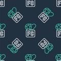 Line Fan club football icon isolated seamless pattern on black background. Vector Royalty Free Stock Photo