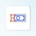 Line Fast payments icon isolated on white background. Fast money transfer payment. Financial services, fast loan, time Royalty Free Stock Photo