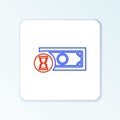Line Fast payments icon isolated on white background. Fast money transfer payment. Financial services, fast loan, time Royalty Free Stock Photo