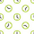 Line Fast time delivery icon isolated seamless pattern on white background. Timely service, stopwatch in motion Royalty Free Stock Photo