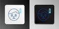 Line Fatigue icon isolated on grey background. No energy. Stress symptom. Negative space. Colorful outline concept