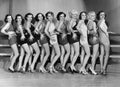 Line of female dancers Royalty Free Stock Photo