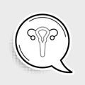 Line Female reproductive system icon isolated on grey background. Anatomy. Gynecology. Woman health. Colorful outline