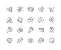 Line Fight Icons Royalty Free Stock Photo