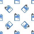 Line File document and binder clip icon isolated seamless pattern on white background. Checklist icon. Business concept