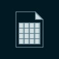 Line File document icon isolated on black background. Checklist icon. Business concept. Flat filled outline style with Royalty Free Stock Photo