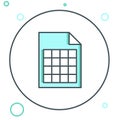 Line File document icon isolated on white background. Checklist icon. Business concept. Colorful outline concept. Vector