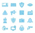 Isolated security line and fill style icon set vector design