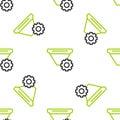 Line Filter setting icon isolated seamless pattern on white background. Vector
