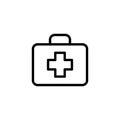 Line first aid icon on white background