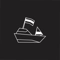 Line flag ship simple decoration vector Royalty Free Stock Photo