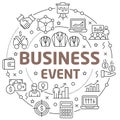 Line Flat Circle illustration business event Royalty Free Stock Photo