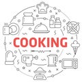 Line Flat Circle illustration cooking