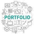 Line Flat Circle illustration portfolio Royalty Free Stock Photo