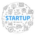 Line Flat Circle illustration startup Royalty Free Stock Photo