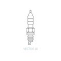 Line flat vector icon car repair part sparking-plug. Internal combustion engine elements. Industrial. Cartoon style Royalty Free Stock Photo