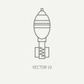 Line flat vector military icon - mine. Army equipment and weapons. Cartoon style. Army. Assault. Soldiers. Armament
